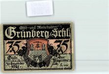 Grünberg Zielona Góra 1921 Notgeldschein