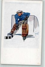 Torwart signiert AK Eishockey Künstlerkarte