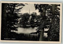 24582 W2352 Bordesholm Foto AK Bordesholmer See mit Klosterkirche Notopfermarke