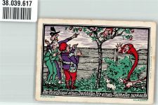 38170 W3307 Kneitlingen 1921 Notgeldschein 75 Pfennig Till Eulenspiegel mit Dachhasen Vorderseite Eulen
