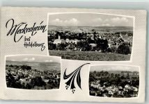 74909 W6922 Meckesheim Foto AK Panorama des Ortes mit Kirche St. Martin