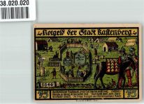 99636 O5235 Rastenberg Notgeldschein 75 Pfennig Burg