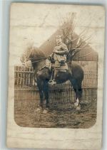 Pferd Privatfoto AK Soldat Gebrauchsspuren