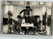 Priester in seiner Blumengeschmückten Kanzel Kirche Privatfoto AK