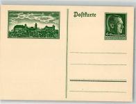 W8500 Nürnberg Kaiserburg über den Dächern der Altstadt Hitler Ganzsache WK II Ganzsache