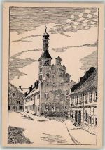 94333 W8442 Geiselhöring Künstlerkarte Historisches Rathaus von 1525