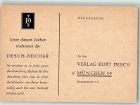 W8000 München Verlag Kurt Desch Werbung Druckerzeugnis