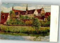 97877 W6980 Bronnbach , Tauber Künstlerkarte sign. Hartmann, A. Kloster Bronnbach