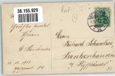 11.12.13 Seltenes Datum Frau Postbriefkasen Kalender 1913
