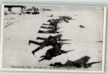 Abgesessene Patrouille der Windisch-Grätzer-Dragoner im Gefecht WK I Militär Österreich Winter