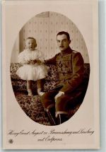 Herzog Ernst August zu Braunschweig u. Lüneburg m. Erbprinz NPG Adel Braunschweig Foto AK
