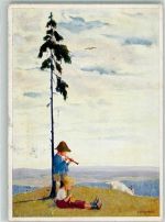 Ostern Kinder Flöte stricken Verlag Josef Müller Nr. 4644 Schönermark Künstlerkarte