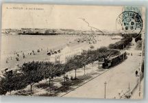 17200 Royan 1905 Foto AK Eisenbahn Schwimmbad Strand Beirfmarke Bildseite