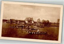 Lanskroun Landskron 1934 Foto AK Schwimmbad Ruderboote
