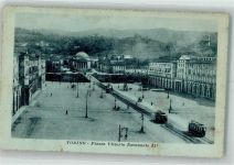 10100 Torino Turin Foto AK Straßenbahn Piazza Vittorio Emanuele II.