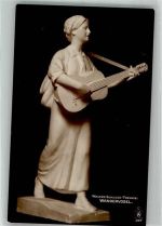 Skulptur Junge Frau mit Gitarre von Walter Schulze-Thewis Naturfreunde