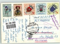 Luanda 1967 Foto AK Tracht Tanz Nachsendung Liftpost