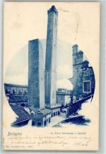 40100 Bologna 1899 Foto AK Le Torri Garisenda e Asinelli