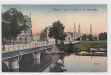 Oelsnitz im Vogtland. Partie an der Elsterbrücke gelaufen, 1911. Leicht stockfleckig, sonst gut erhalten
