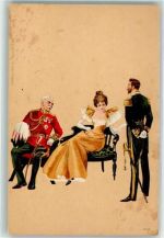 Militär Kaiserreich Mode Offiziere AK Edgar Schmidt, Dresden 1898 Gebrauchsspuren
