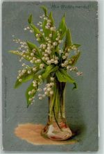 Maiglöckchen Blumenvase Verlag J.C. Schmidt Duftkarte 1904 Gebrauchsspuren