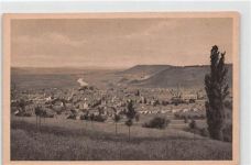 Merzig. Stadt von einem Berg aus gesehen ungelaufen Gute Erhaltung.