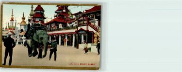 Coney Island, N.Y. Luna Park Coney Island Frauen reiten auf einem Elefant Motiv USA 1909