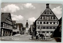 71364 W7057 Winnenden , Württ - Marktplatz Brunnen Auto