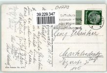 01773 O8231 Zinnwald-Georgenfeld Gebrauchsspuren Winter Skiwanderer WK II Stempel