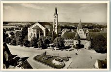 89264 W7912 Weißenhorn - Marktplatz Oberes Tor Rathaus Stadtpfarrkirche Brunnen