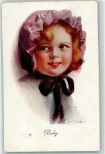 Baby Mützenhaube AK Barber, C. 1921 Gebrauchsspuren