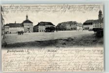 01877 O8500 Bischofswerda 1910 Gebrauchsspuren Marktplatz