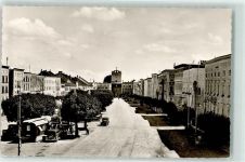 84529 W8261 Tittmoning Foto AK Stadtplatz Oldtimer Waggon