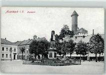 08209 O9700 Auerbach , Vogtl Gebrauchsspuren Neumarkt Schloß Auerbach Schloßturm Denkmal