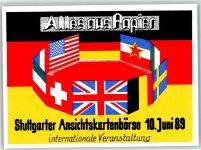 W7000 Stuttgart Ansichtskartenbörse , Manfred Breitsprecher Nr. 433 Auflage 700 Stück AK - Geschichte 1989