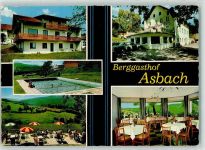 94255 W8371 Böbrach , Arberregion - Gasthaus Asbach Gaststube Terrasse Schwimmbad