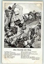 Gedicht Eine Boarische Kampf Soldaten Gewehr Wohlfahrtskarte Ludwig Thoma Propaganda WK I