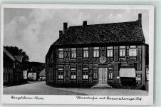 38685 W3394 Langelsheim - Harzstraße mit Braunschweiger Hof Gasthaus Fahrrad Contnental Emailleschild