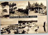 18375 O2383 Ostseebad Prerow - Campingplatz Strand Segelboot Kiosk