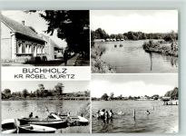 17209 O2071 Buchholz b Röbel - Müritz Badestrand Ruderboote Campingsiedlung