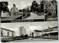 06526 O4700 Sangerhausen - Marktplatz Rosarium Hochhaus Südsiedlung