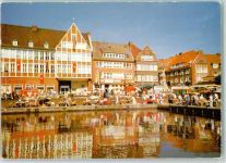 26721 W2970 Emden , Ostfriesland - Flohmarkt am Ratsdelft Sparkasse Fahnen