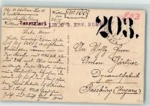 Zensur Stempel LIR 10 2. Ers. Komp. 203 Feldpoststempel WK I 1915