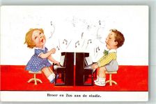 Kinder Klavier Nr.7543-2 Briefmarke Pfadfinder Wills, J. Künstlerkarte