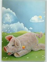 Schwein auf AK Steiff