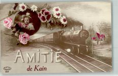 Kind Blumen Freunschaft PFG Nr.892 Glückwunsch Eisenbahn