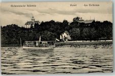 23714 W2423 Malente-Gremsmühlen 1914 - Hotel Am Kellersee Ausflugsschiff Ort handschriftlich