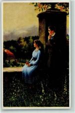 Verlag PFB Nr. 7043 sign. R. de Witt Traumverloren Poesie / Liebe Liebespaar Deutsche Meister