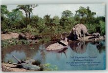 W2000 Stellingen Urweltlandschaft Ochsensaurier Zoo Hagenbeck Nr.116 Dinosaurier