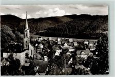 96346 W8649 Wallenfels , Oberfr Foto AK mit Kirche St. Thomas und Pfarramt